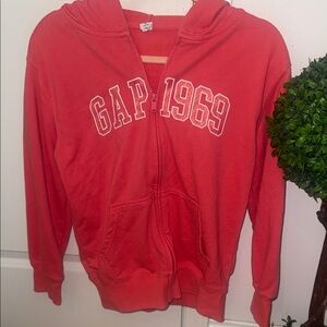GAP sparkly Coral Zip-Up Hoodie